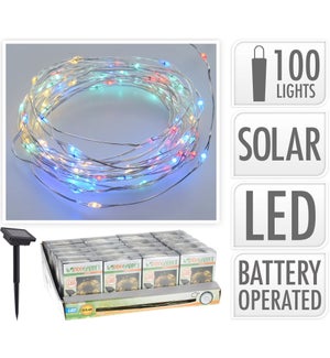 "Wire Lights Led 100Pcs Solar, Silver, Last Chance"