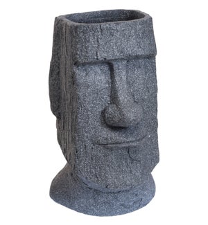 Flower Pot Easter Island Figure Maoi. White And Grey
