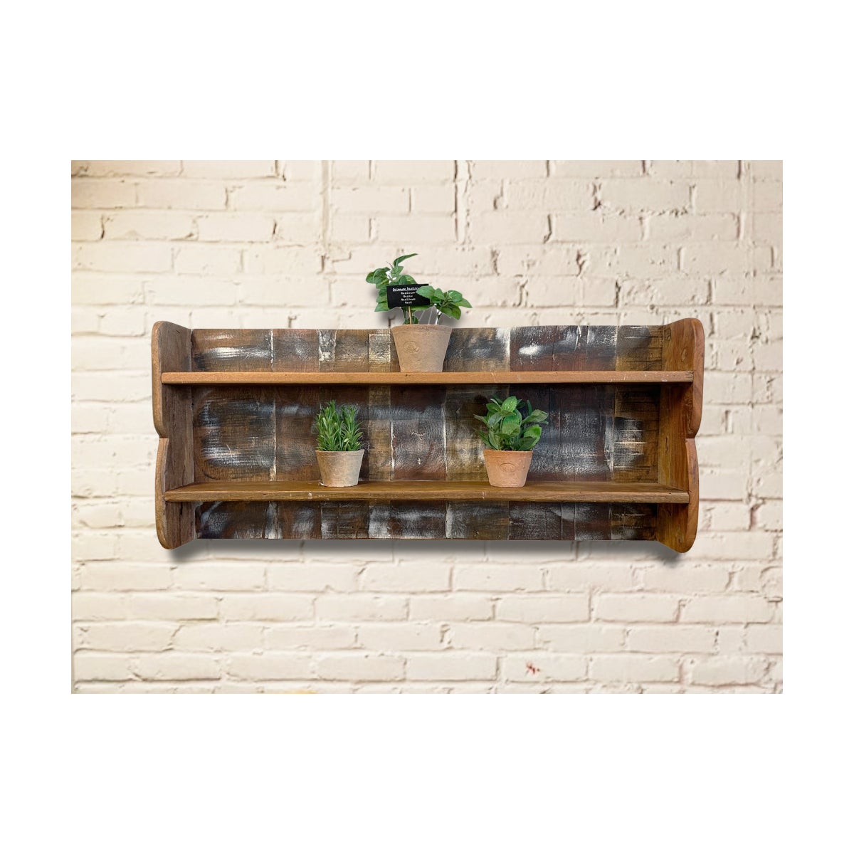 Wooden Wall Mounted Hook Rack With Shelf