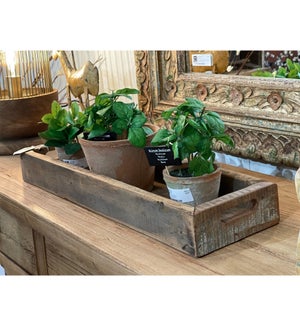 24 Inch Vintage Long Wooden Tray