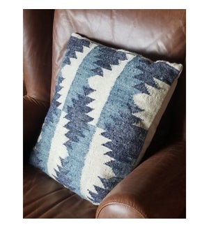 "CUS-NVC11 Hand Woven Wool Cushion, 19.7x19.7in, Blue"