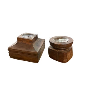 "RS-036481,  Art. Wooden Candle Stand"