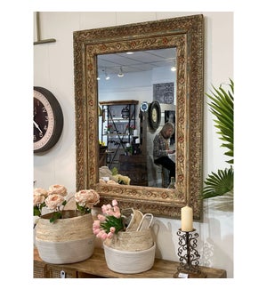 "RS062145, Art. Wooden Mirror Frame, Mango, Mirror Size 24x3"