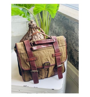 "Telegraph Convertible Canvas Backpack, Vegan Leather,Oliver"