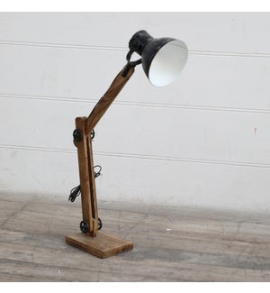 Mango Wood Industrial Table Lamp