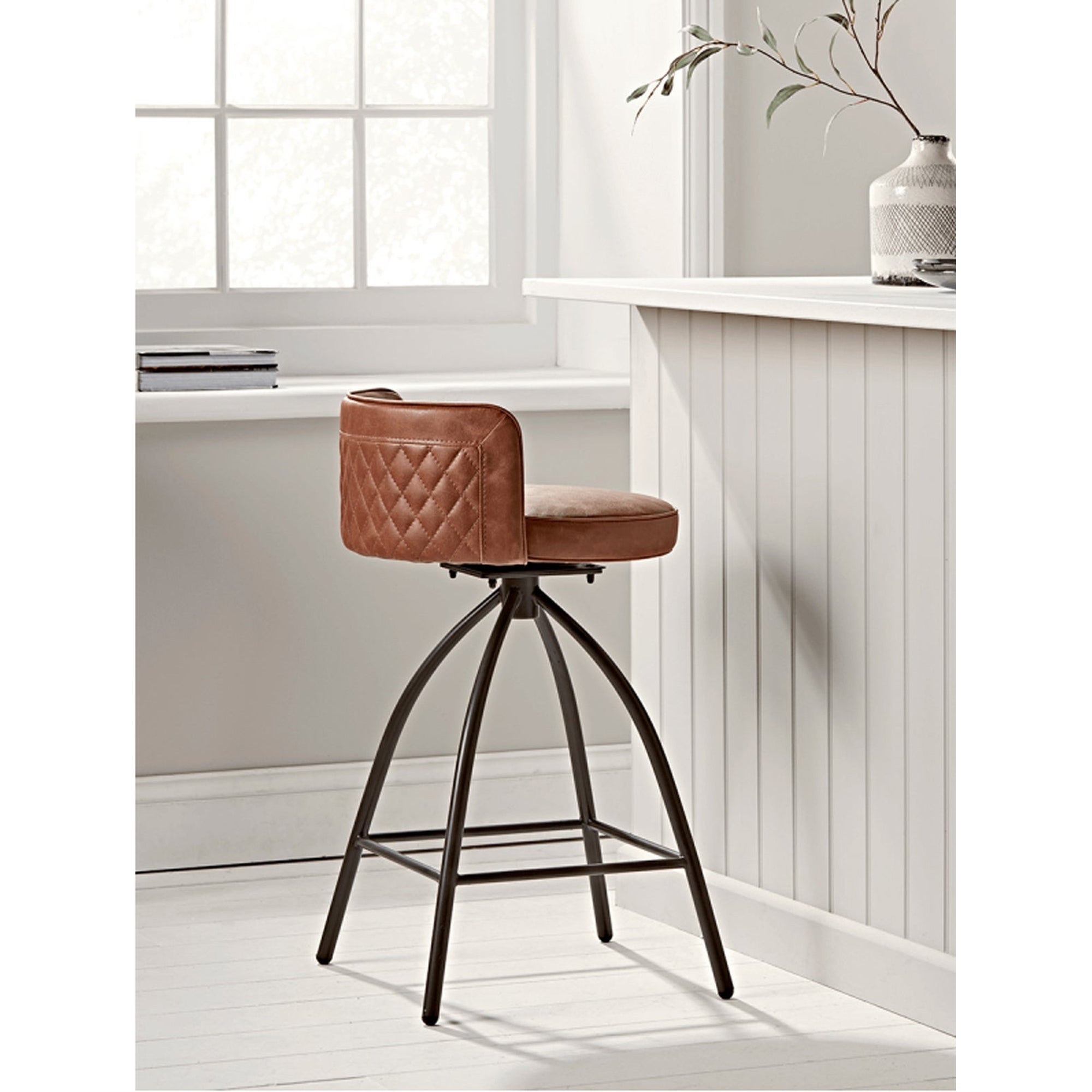 half back leather bar stools