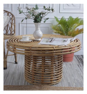 "Wicker Garden Coffee Table, Large, Handcrafted"
