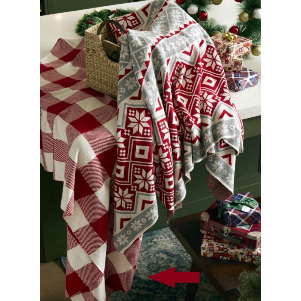 "Cotton Knitted Throw, 50% Off"
