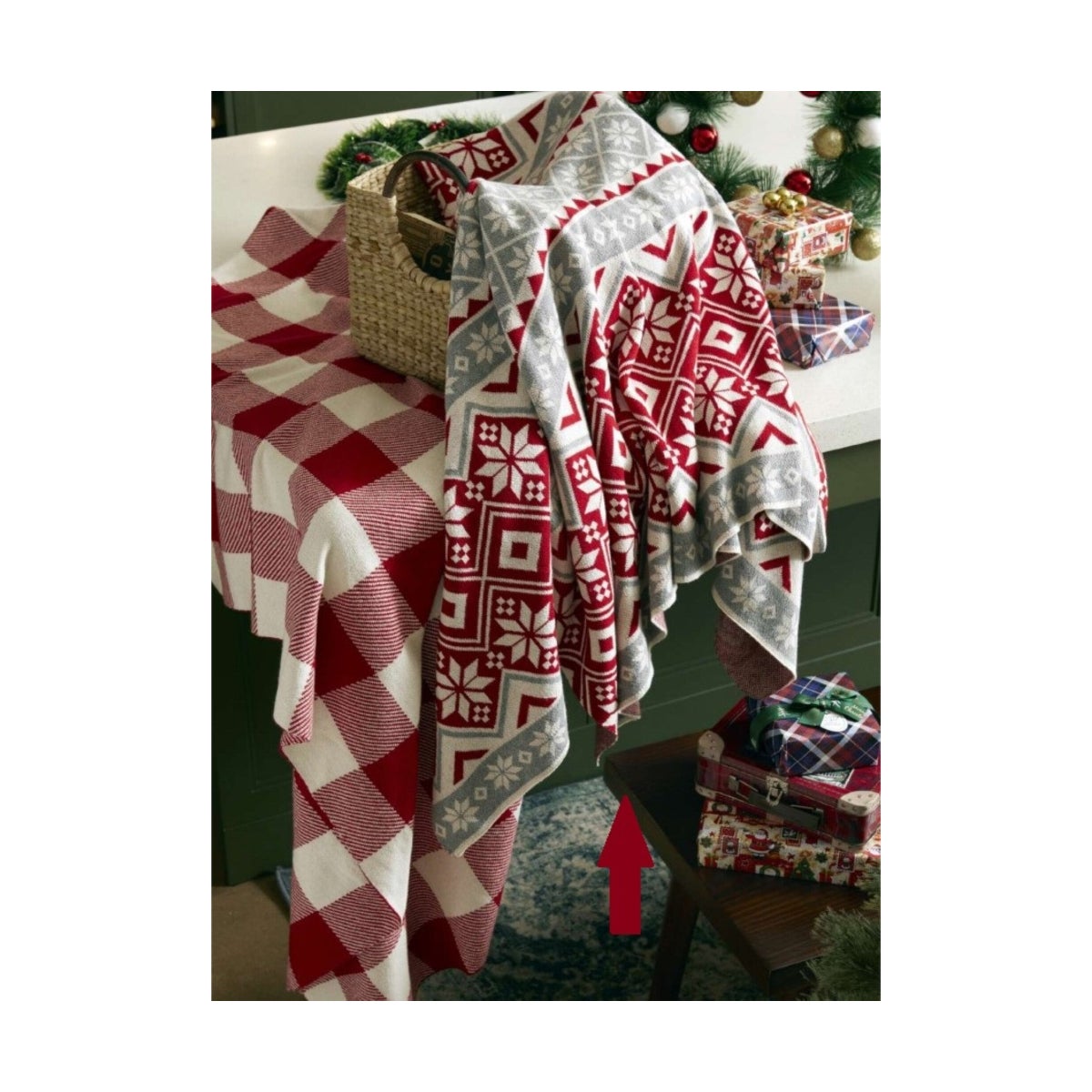 "Cotton Knitted Throw, 50% Off"