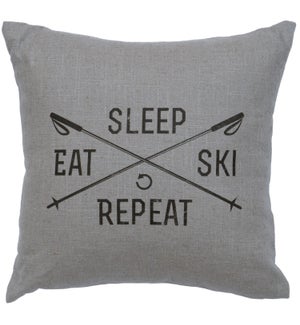 "Sleep, Eat, Ski" Image Pillow