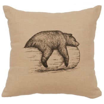"Bear on a Log" Image Pillow