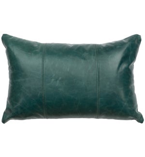 Peacock Leather Pillow (12"x18")