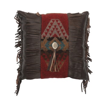 Yellowstone Leather Pillow - Leather Back
