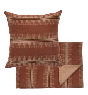 Terracotta Scarf & Pillow Set