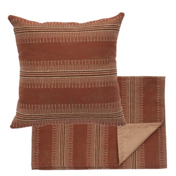 Terracotta Scarf & Pillow Set