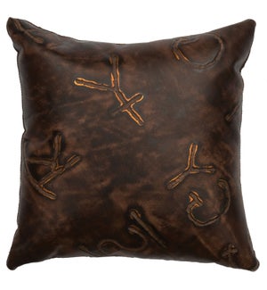 Brands Leather Pillow (16"x16")