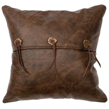 Texas Leather Pillow (16"x16")