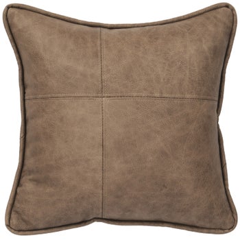 Mushroom Leather Panel Pillow (16"x16")