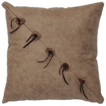 Mushroom Leather Button Pillow (16"x16")