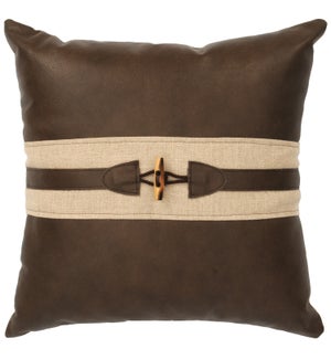Linen Natural Leather Pillow (18x18)