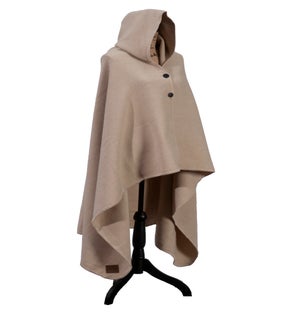 Solid Crème Hooded Throw