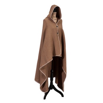 Solid Camel Hooded Throw