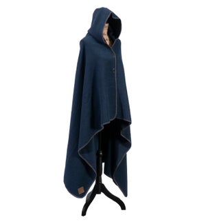 Solid Midnight Hooded Throw