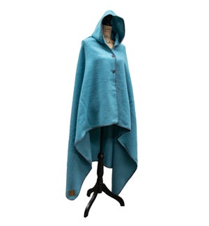 Solid Turquoise Hooded Throw