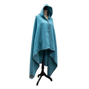 Solid Turquoise Hooded Throw