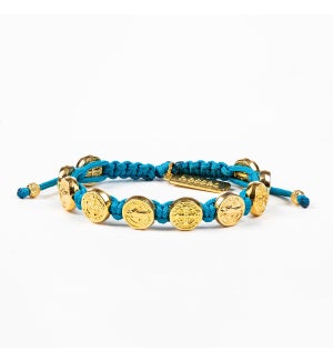 Benedictine Blessing Bracelet - Gold/Turquoise
