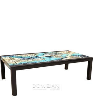 102 in. x 51 in. Brando Rectangle Table Base - Black with 9 Panel Table Top - COD 164 - Luna Rossa