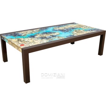 102 in. x 51 in. Brando Rectangle Table Base - Brown with 9 Panel Table Top - COD 164 - Luna Rossa