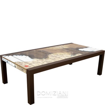 102 in. x 51 in. Brando Rectangle Table Base - Brown with 9 Panel Table Top - COD 167 - Roccia
