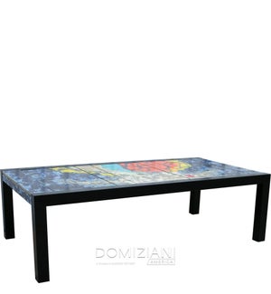 102 in. x 51 in. Brando Rectangle Table Base - Black with 9 Panel Table Top - COD 178 - Tramonto