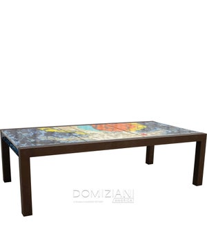 102 in. x 51 in. Brando Rectangle Table Base - Brown with 9 Panel Table Top - COD 178 - Tramonto
