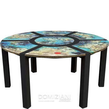 Octopus Dining Table Base Seats 6 - Black with 7 Panels  - COD 164 - Luna Rossa