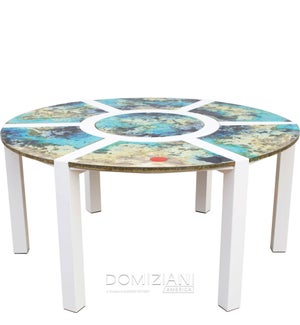 Octopus Dining Table Base Seats 6 - White with 7 Panels  - COD 164 - Luna Rossa