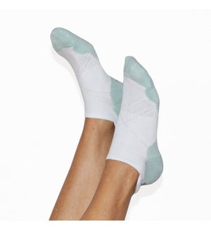 PREPACK 6: Bamboo ankle sock White/Aqua one size