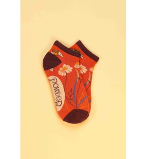 Summer Meadow Trainer Socks - Coral