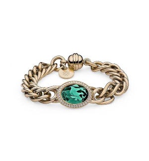 Bracelet TIVOLA dx cr big (G/P) emerald ca. 190mm