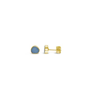 Mini Seaglass Stud Earring (Gold) - Peri Sea Glass