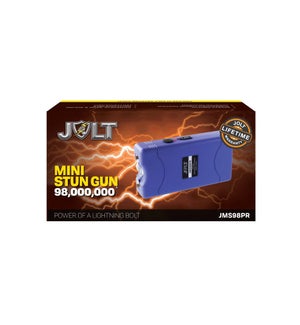 JOLT 98,000,000 Mini Stun Gun PURPLE USBRechargeable w/ Disable Pin and Metal Clip