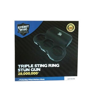 Streetwise TRIPLE Sting Ring 28,000,000 StunGun: Black
