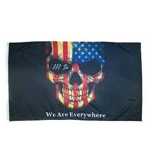We are Everywhere Skull Blk Flag