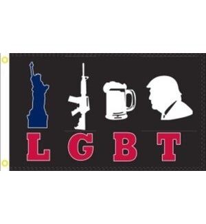 Liberty Guns Beer Trump Flag