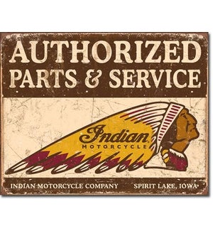 Authorized Indian Parts and Service Tin Sign