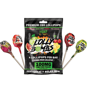 HB 100MG LOLLY BOMBS 4CT BAGS 6/DSP