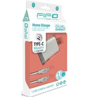 Dual Energy Home Charger with TYPE C port Ready + 4 Feet cable