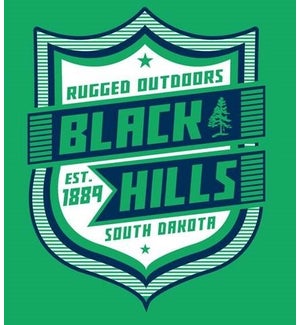 Black Hills Tee- Irish Green Super Shield- S
