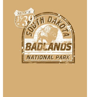 Badlands Tee- Badlands National Park Tan- S